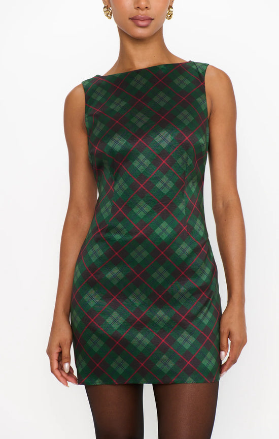 Tori Mini Dress - Mistletoe Plaid