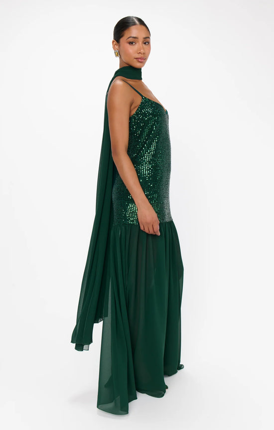 Dalia Maxi Dress - Emerald Sequins