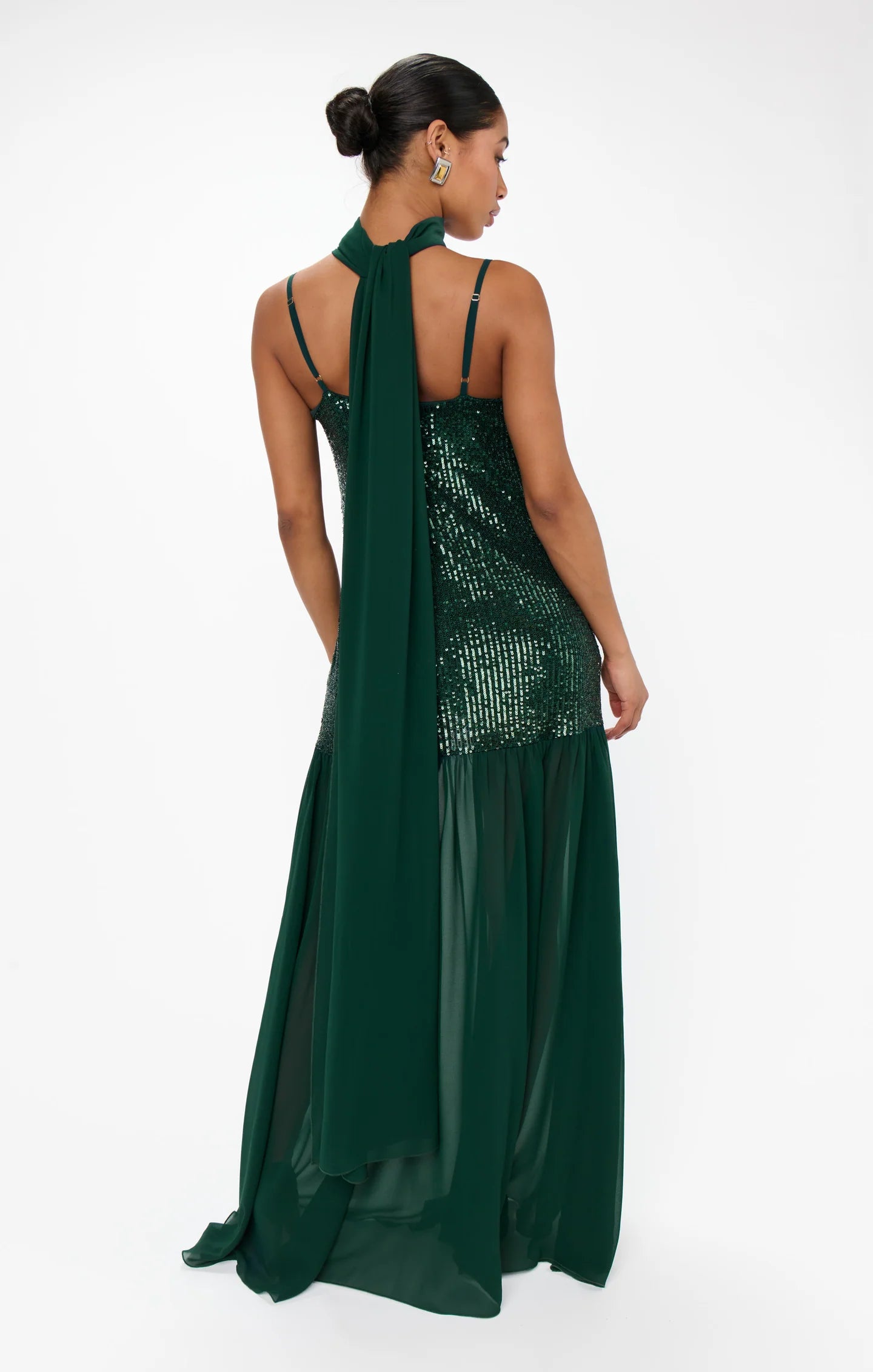 Dalia Maxi Dress - Emerald Sequins