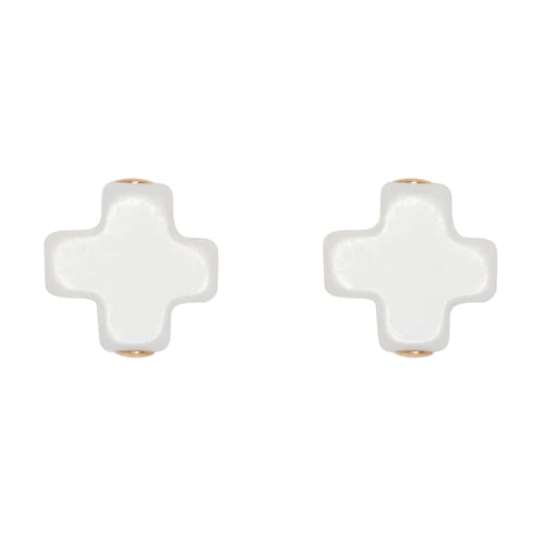 Load image into Gallery viewer, Signature Cross Stud - Off-white
