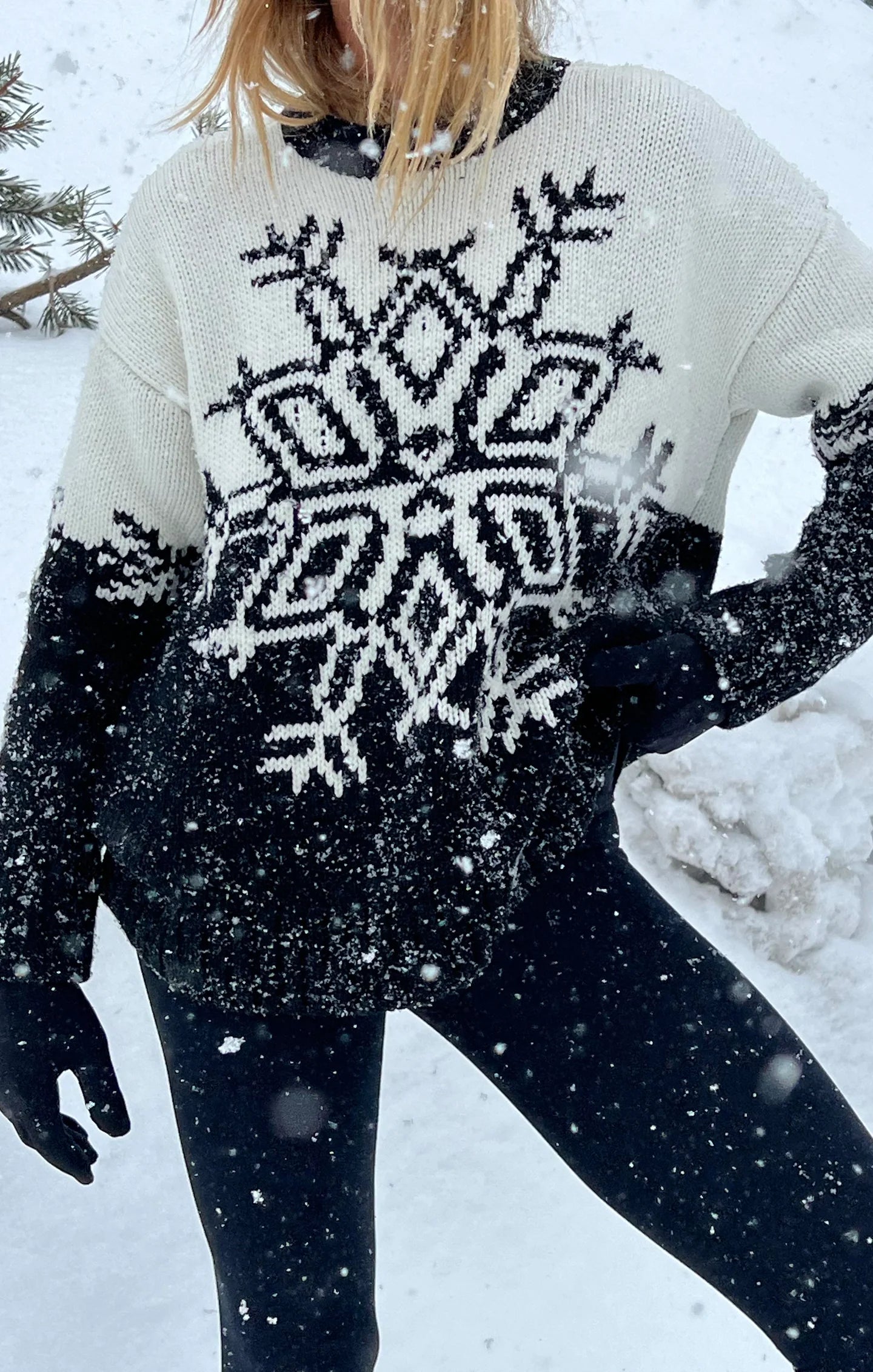 Show Me Your Mumu - Stowe Sweater Snowflake Knit