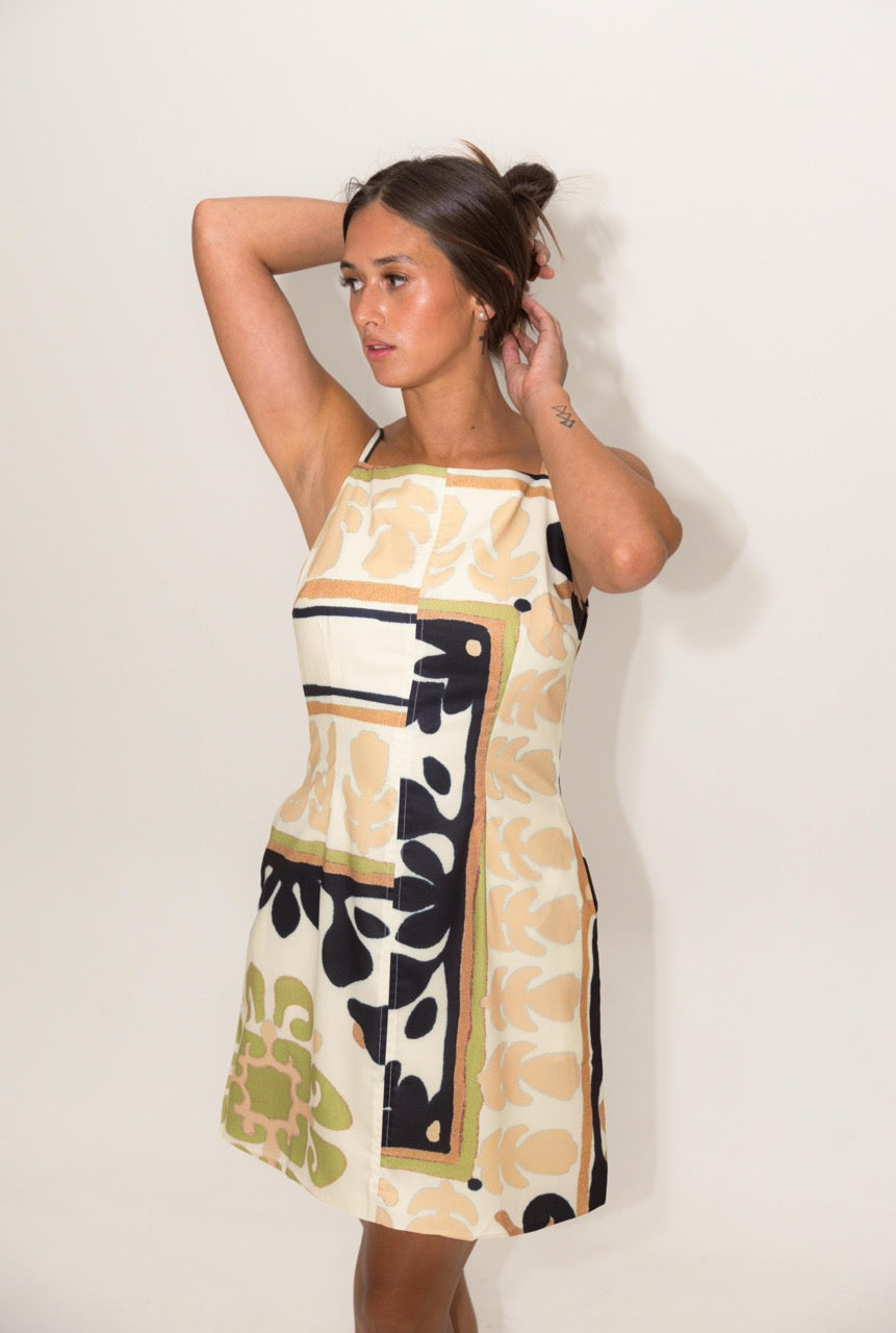 Printed Halter Mini Dress