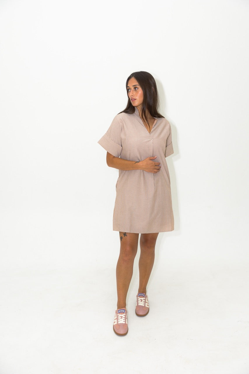 Short Sleeve Striped Dress