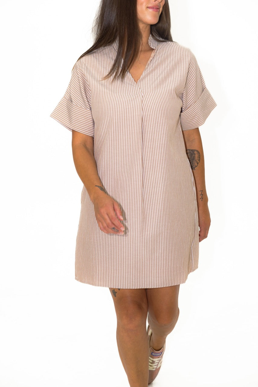 Short Sleeve Striped Dress