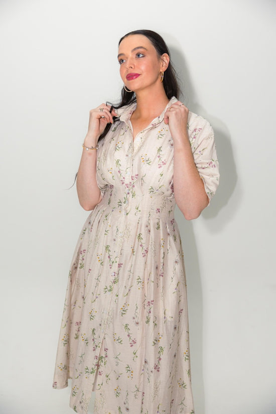 Floral Pleated Midi Dress