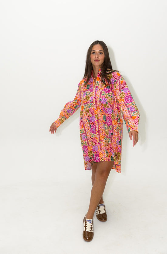 Toucan Scarf Shirt Dress