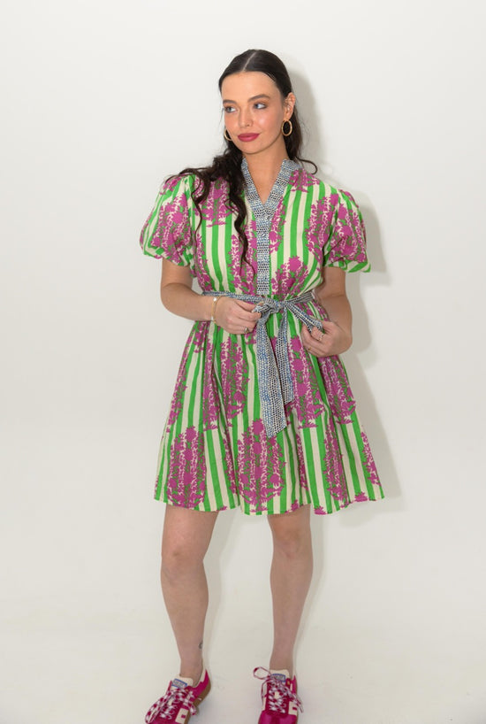 Puff Sleeve Print Dress