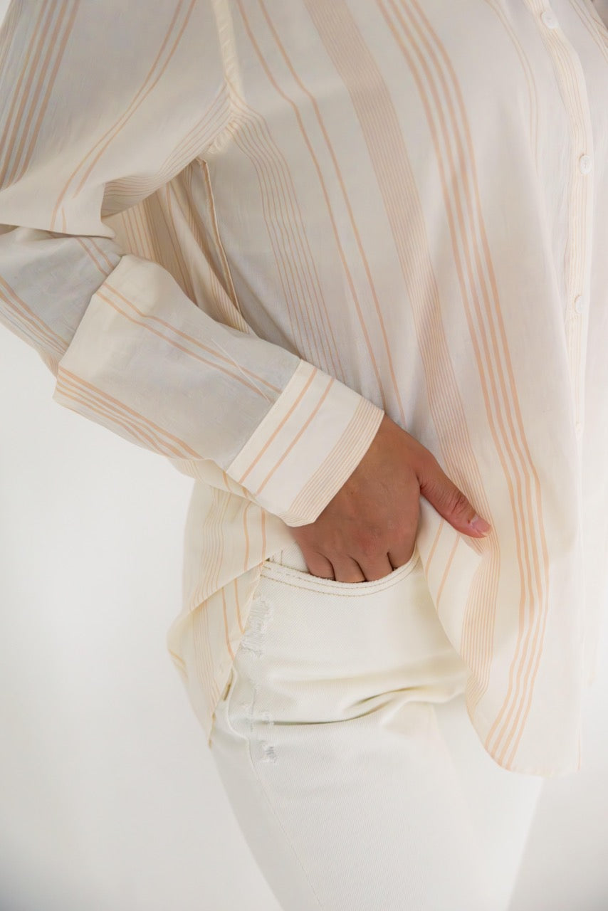 Seaport Striped Shirt - Biscuit