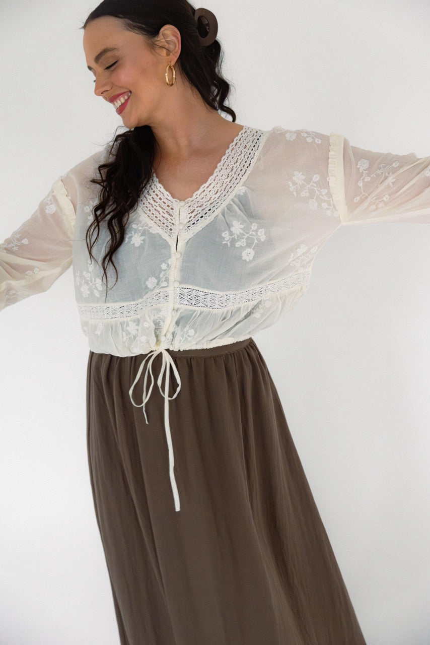 Free People - Sweet Love Blouse - Egret