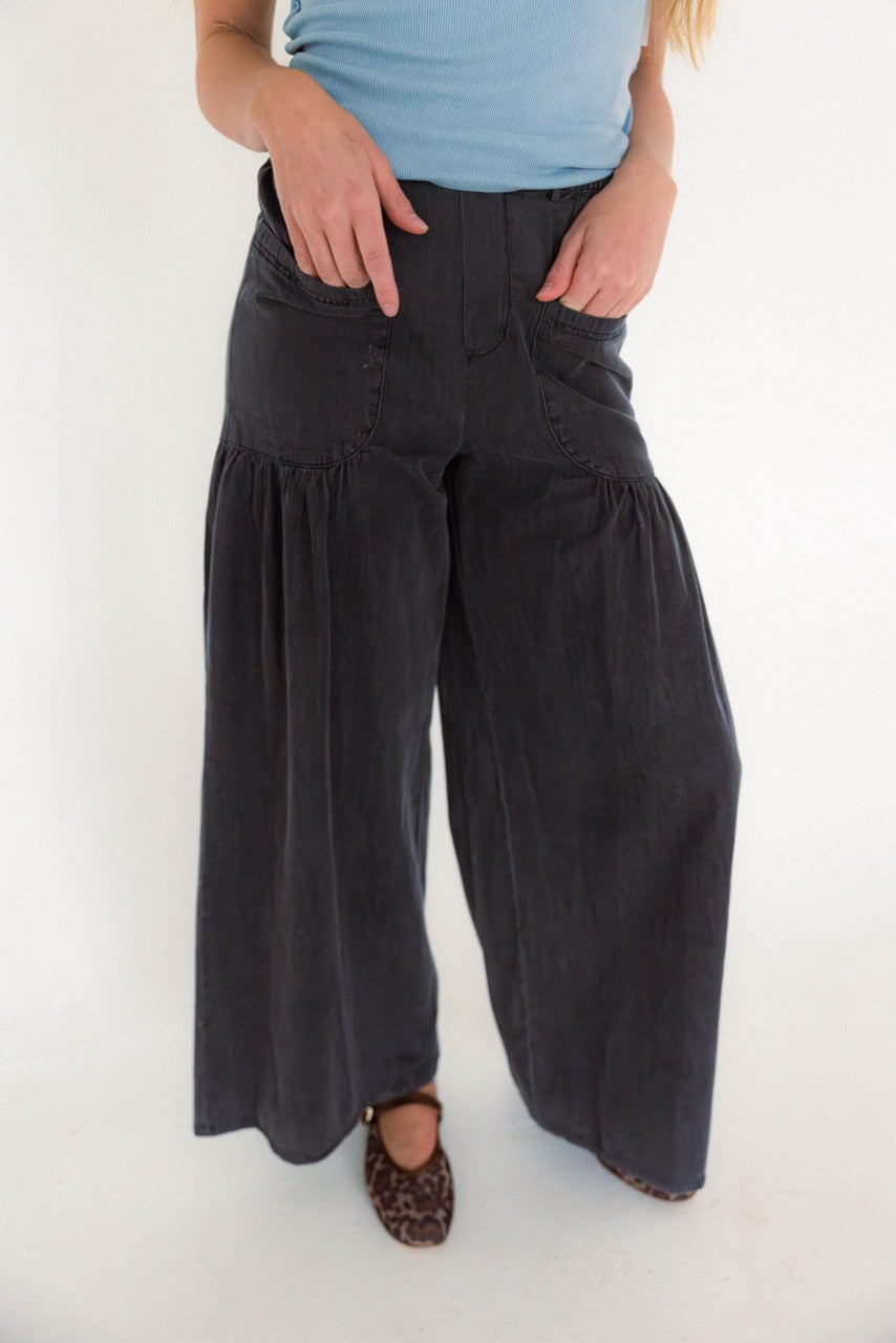 Half Elasticized Waist Tiered Pants