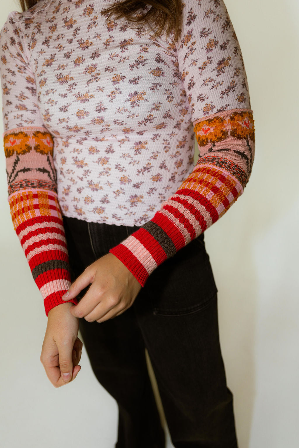 Free People - WTF Bold Bowery Cuff - Cherry Blossom Combo