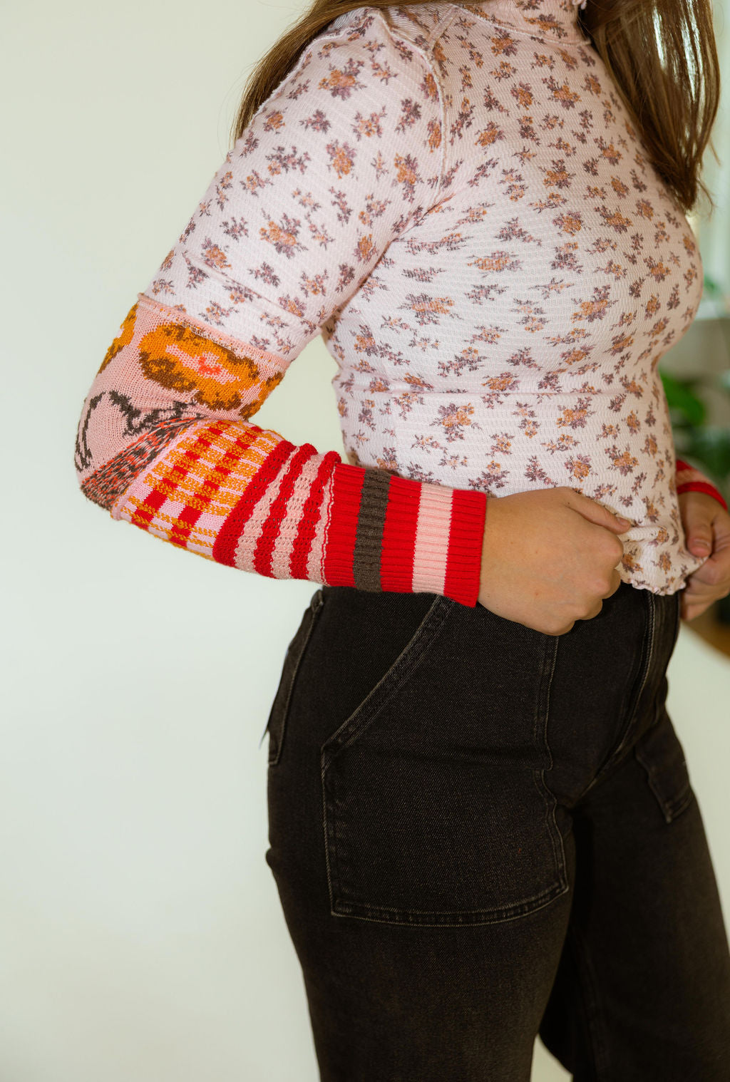 Free People - WTF Bold Bowery Cuff - Cherry Blossom Combo