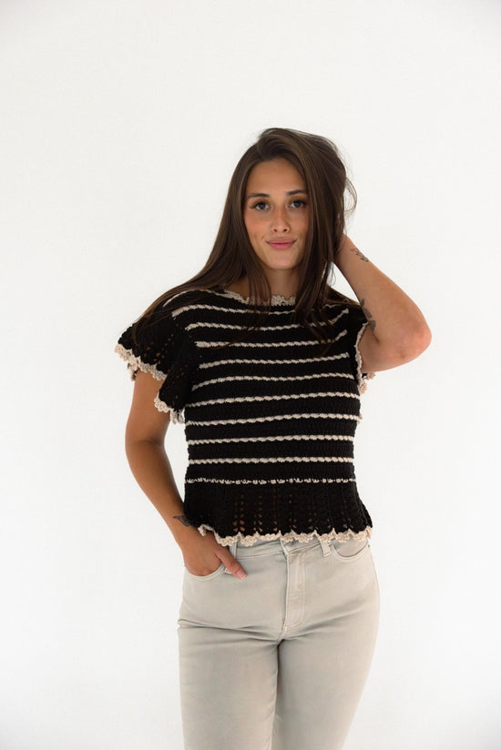 Ruffle Sweater - Black Natural