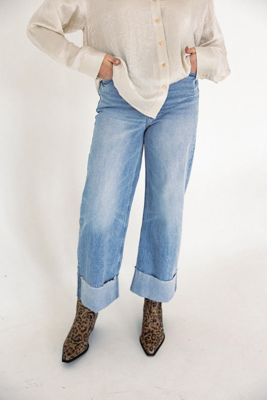 Pistola - Lana Crop w/ Cuff High Rise Ultra Wide Leg