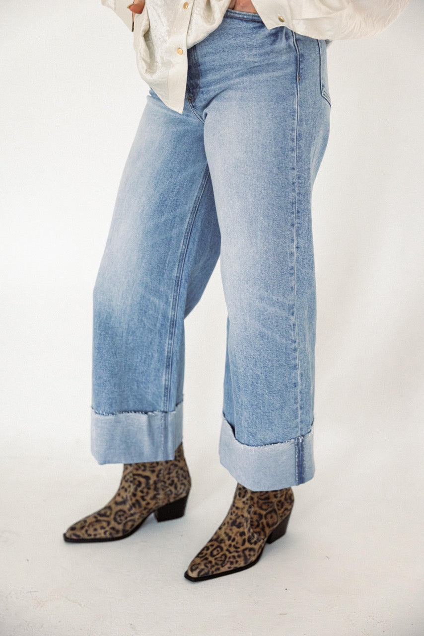 Pistola - Lana Crop w/ Cuff High Rise Ultra Wide Leg