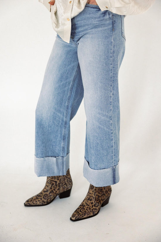 Pistola - Lana Crop w/ Cuff High Rise Ultra Wide Leg