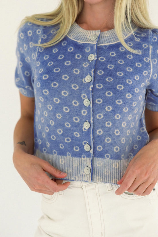 Isla Pattern Cardi - Cobalt Combo