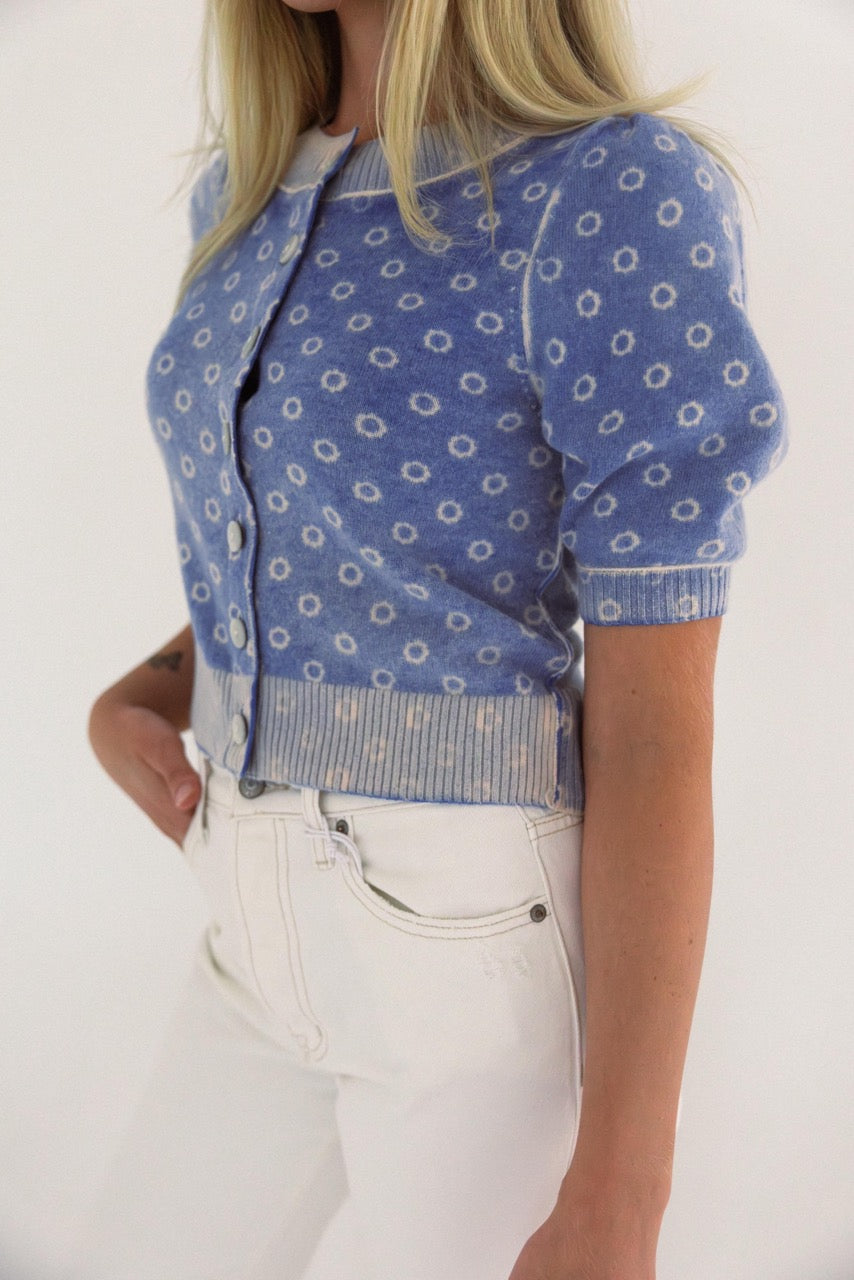 Isla Pattern Cardi - Cobalt Combo