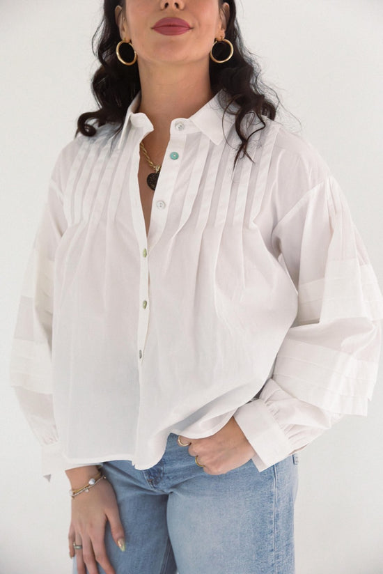 Pleat Detailed Button Down Shirt