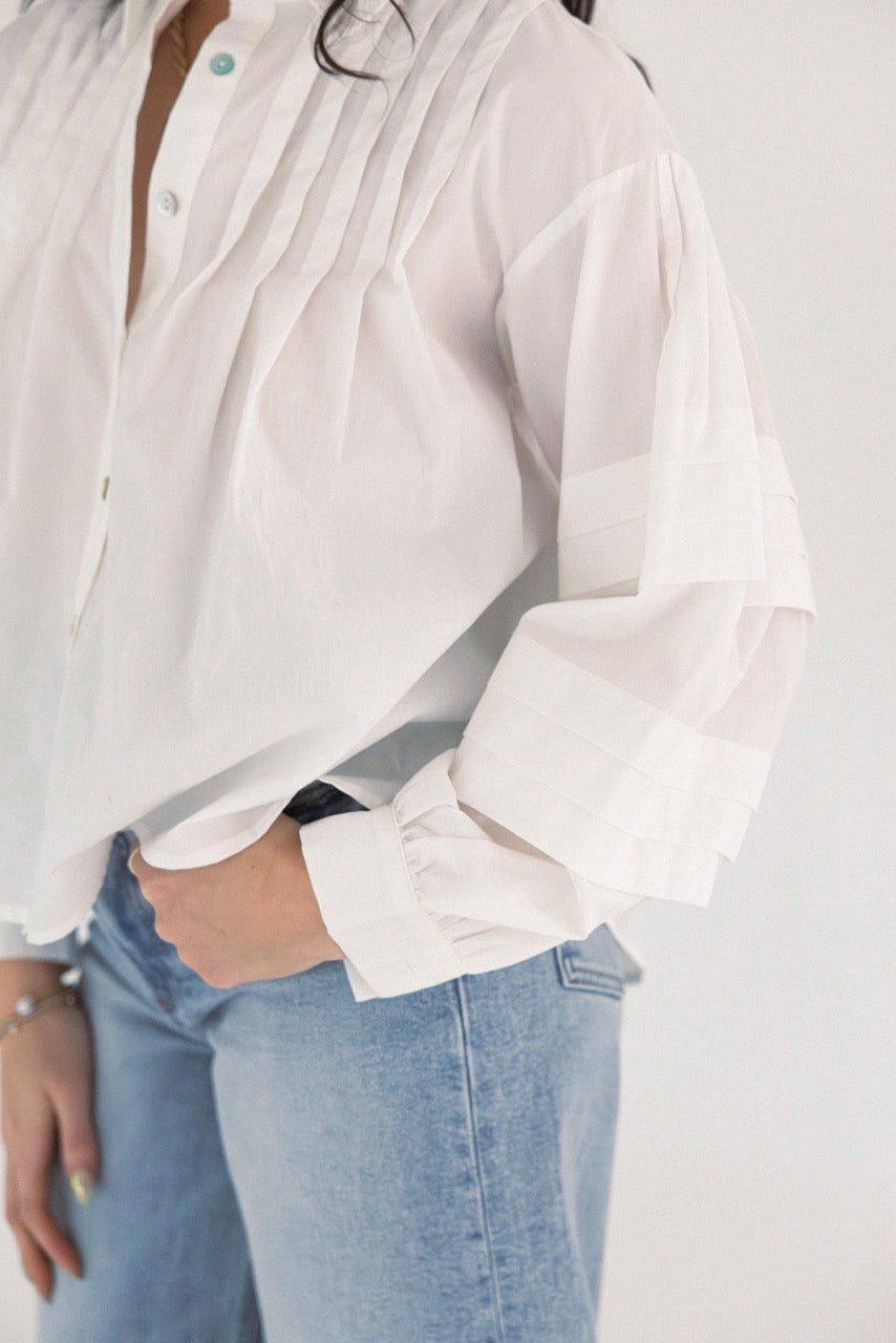 Pleat Detailed Button Down Shirt