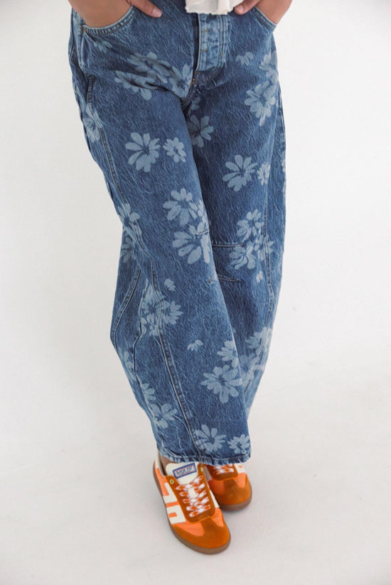 Free People - Good Luck Printed Barrel Jean