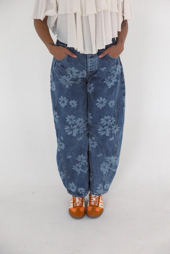 Free People - Good Luck Printed Barrel Jean