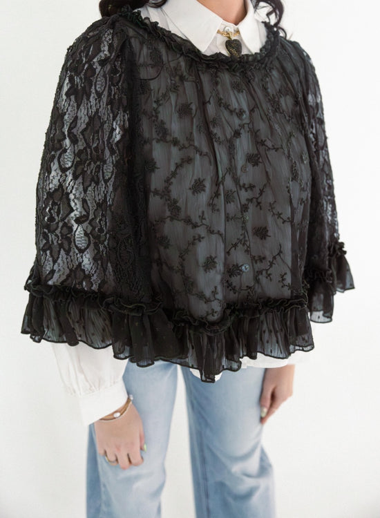 Free People - Carly Cape Top - Bitumen