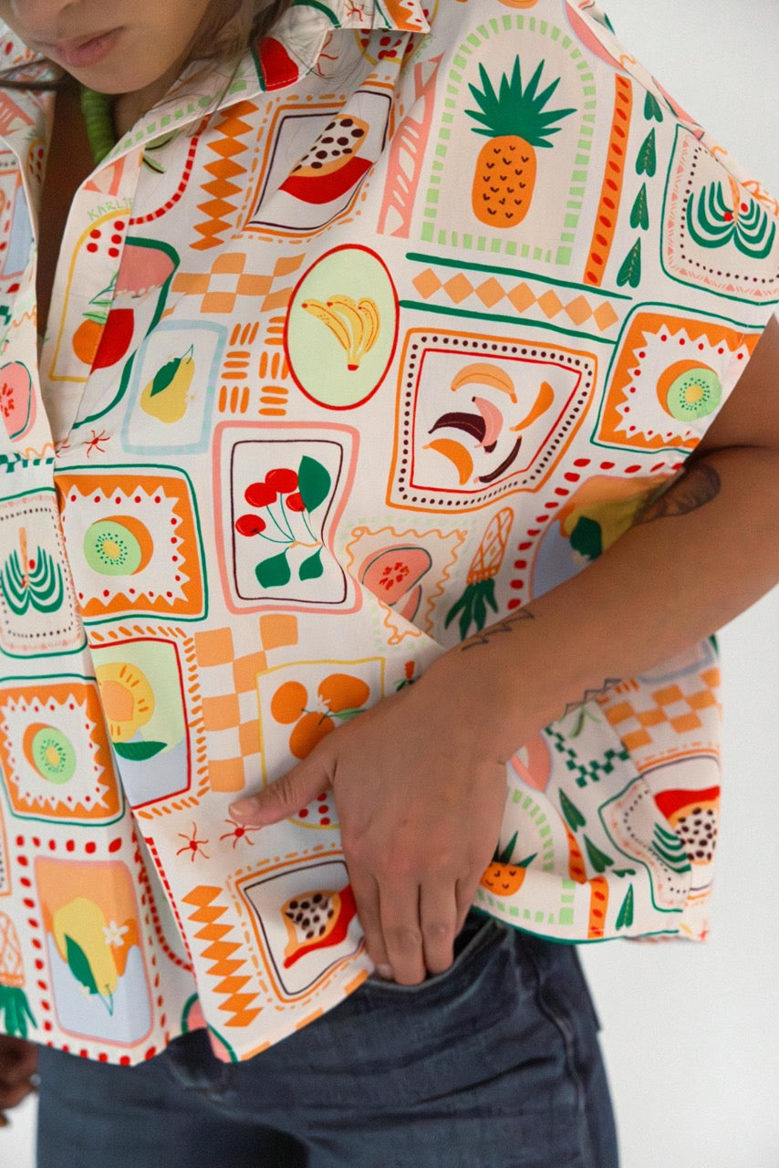 Fruit Basket V Neck Signature Top