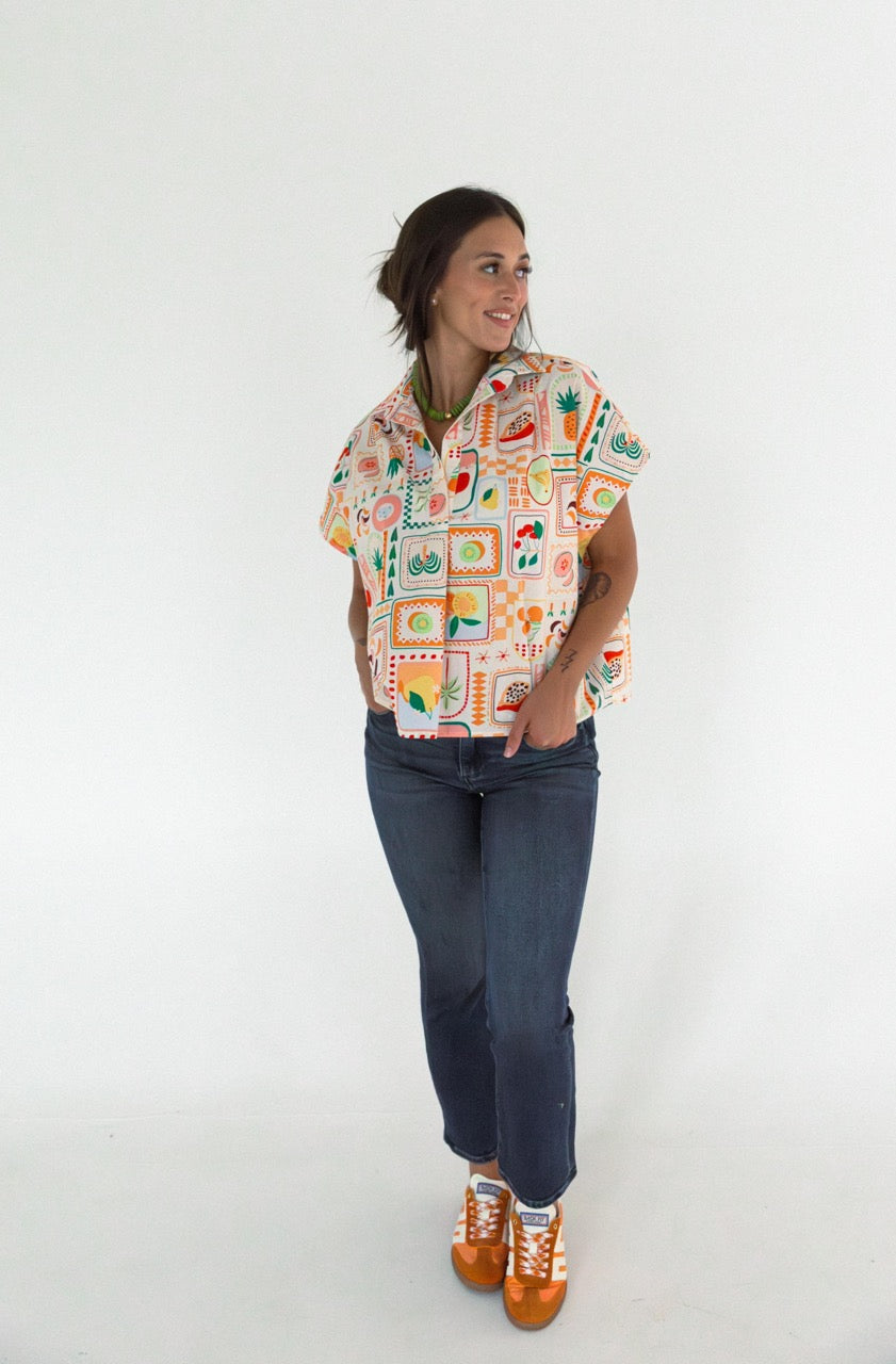 Fruit Basket V Neck Signature Top