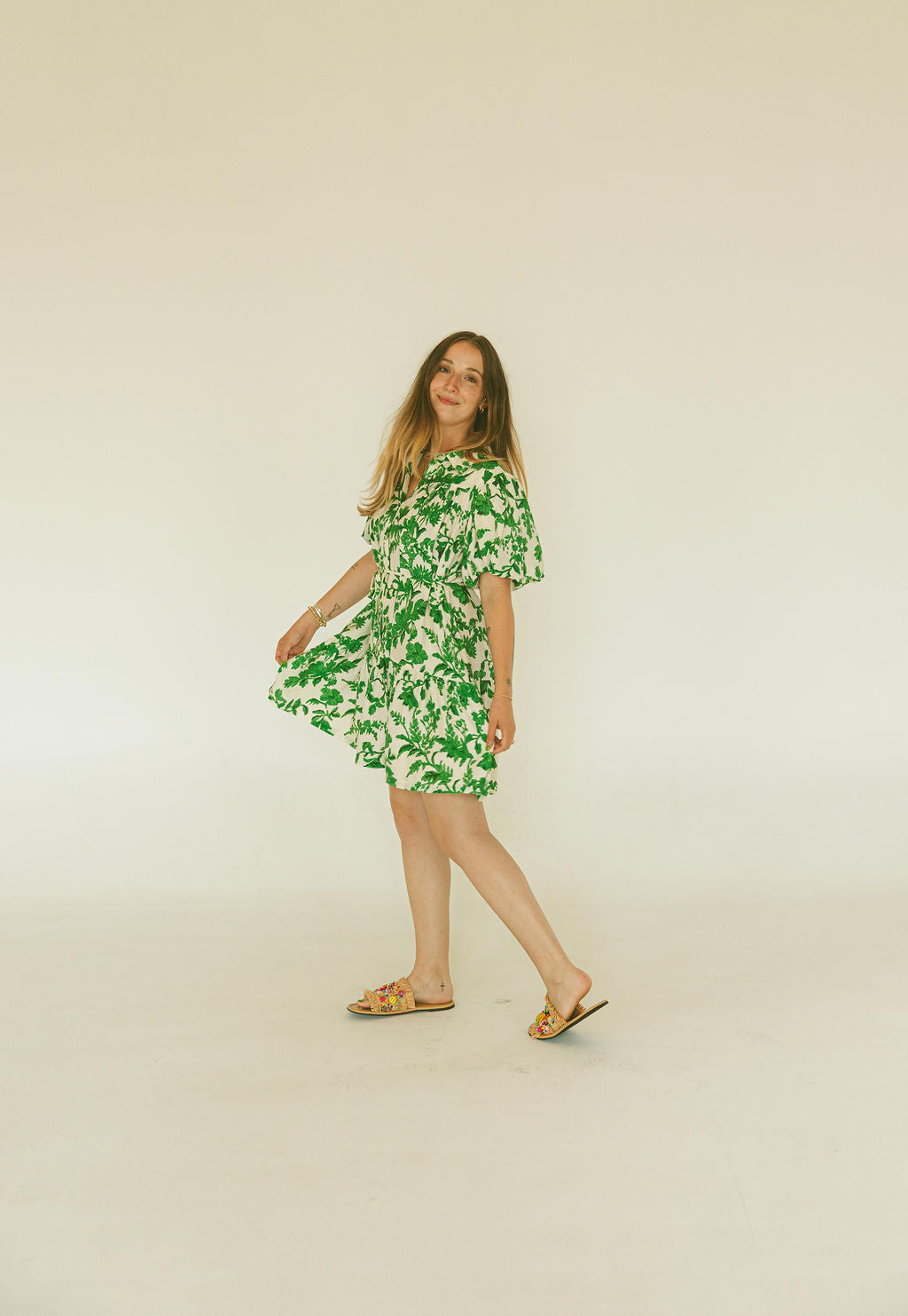 Floral Printed Button Down Mini Dress