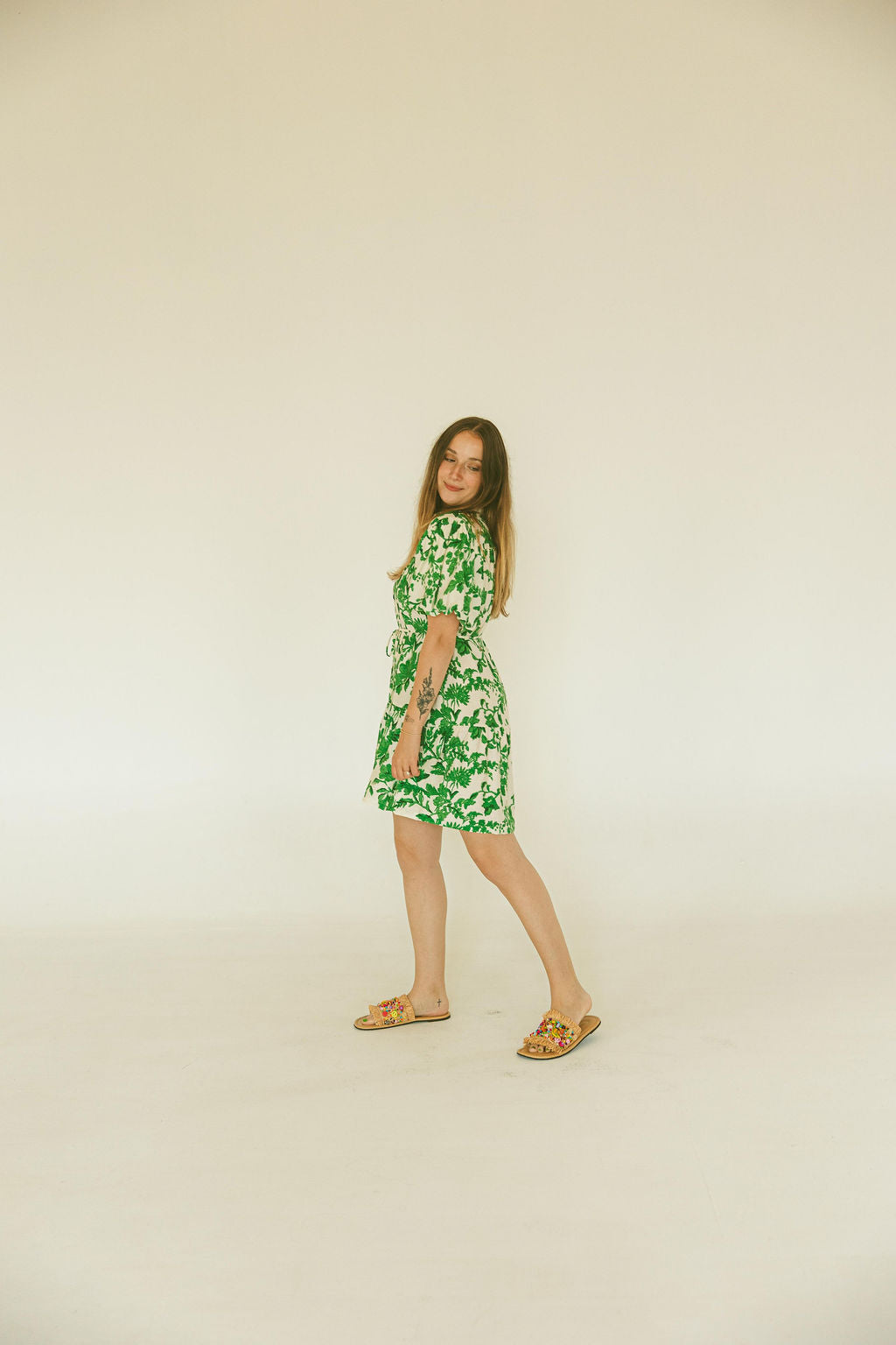 Floral Printed Button Down Mini Dress