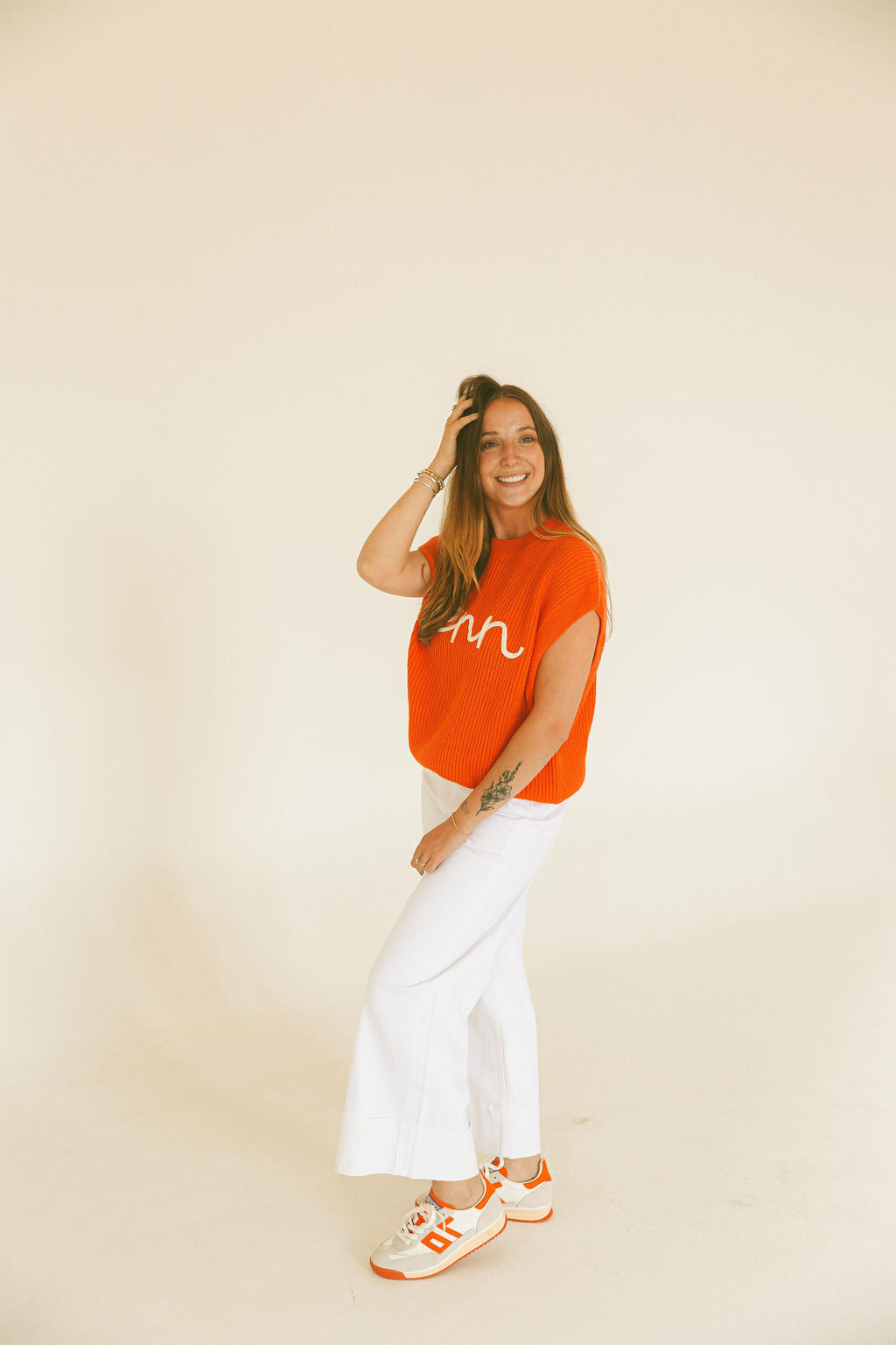 'Tenn' Embroidered Sleeveless Sweater Top