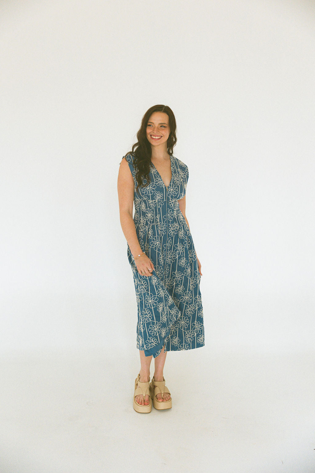 Front Zip Midi Dress