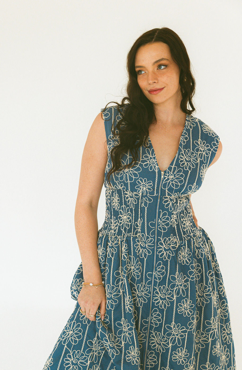 Front Zip Midi Dress
