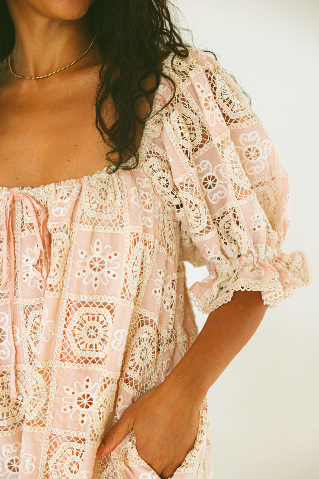 Embroidered Mini Dress