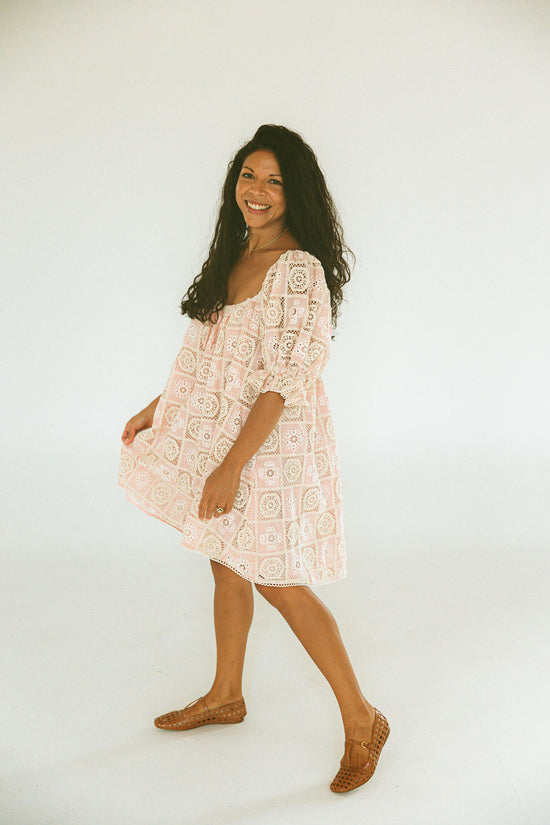 Embroidered Mini Dress