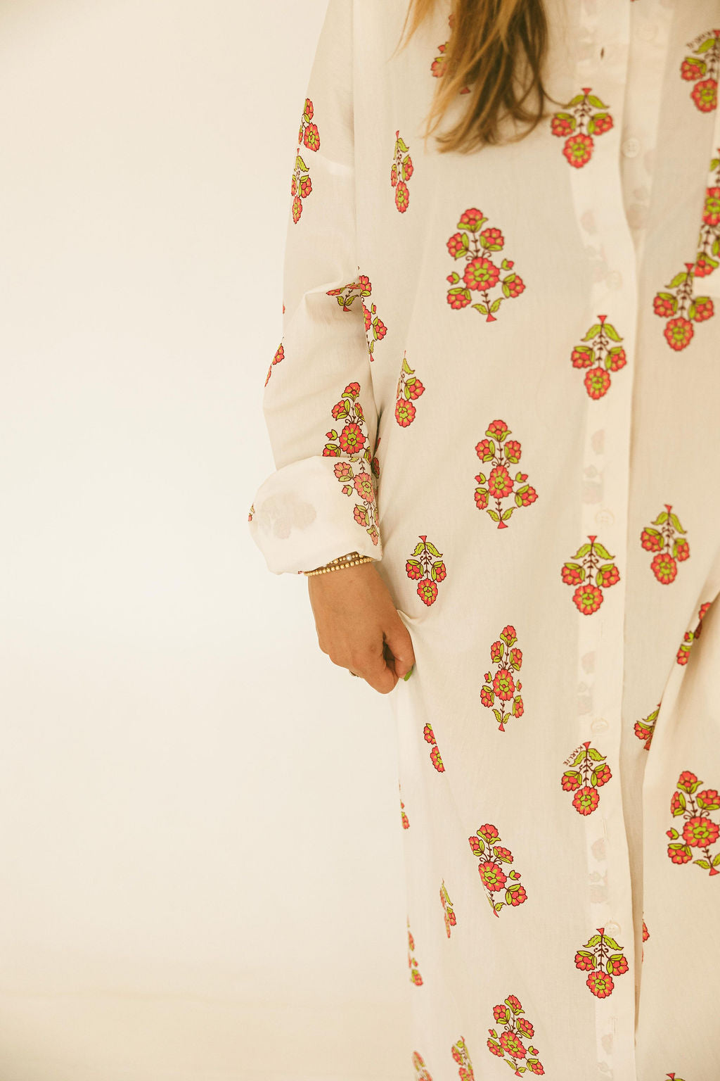 Digital Floral Shirt Dress Maxi