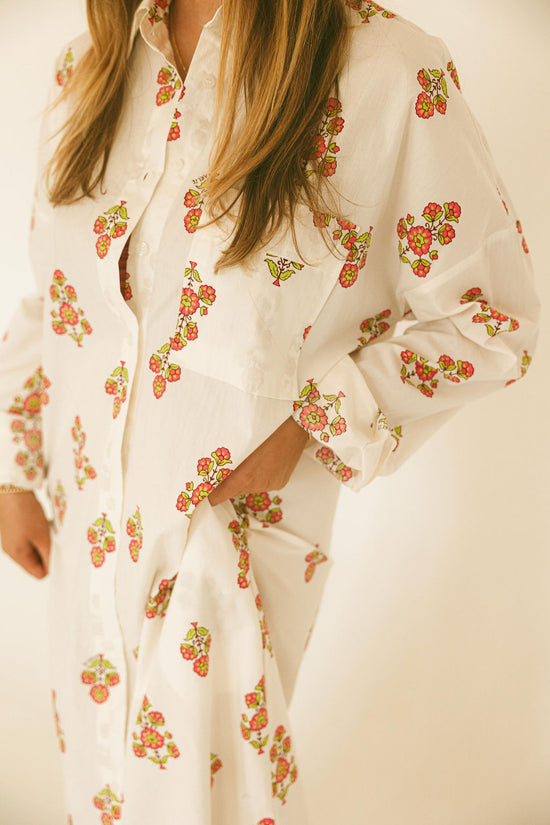Digital Floral Shirt Dress Maxi