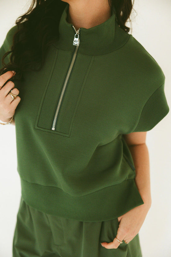 Kelly Half Zip Sweat - Cilantro