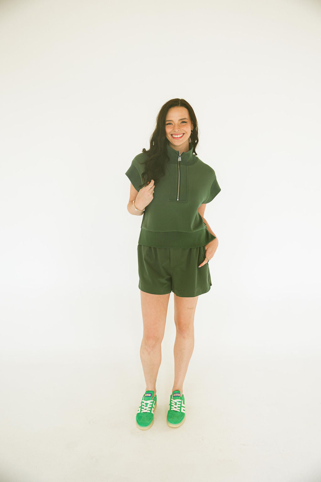 Nila Mid Rise Short - Cilantro