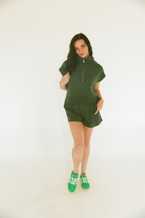 Kelly Half Zip Sweat - Cilantro