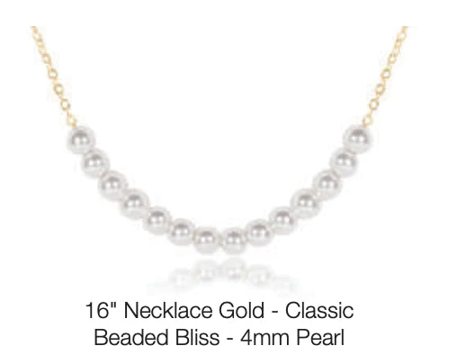 Load image into Gallery viewer, 16&amp;quot; Necklace Gold - Classic Beaded Bliss - 4mm Pearl
