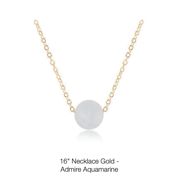 16" Necklace Gold - Admire Aquamarine