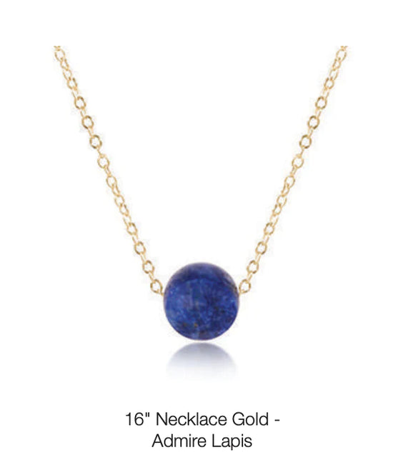 16" Necklace Gold - Admire Lapis