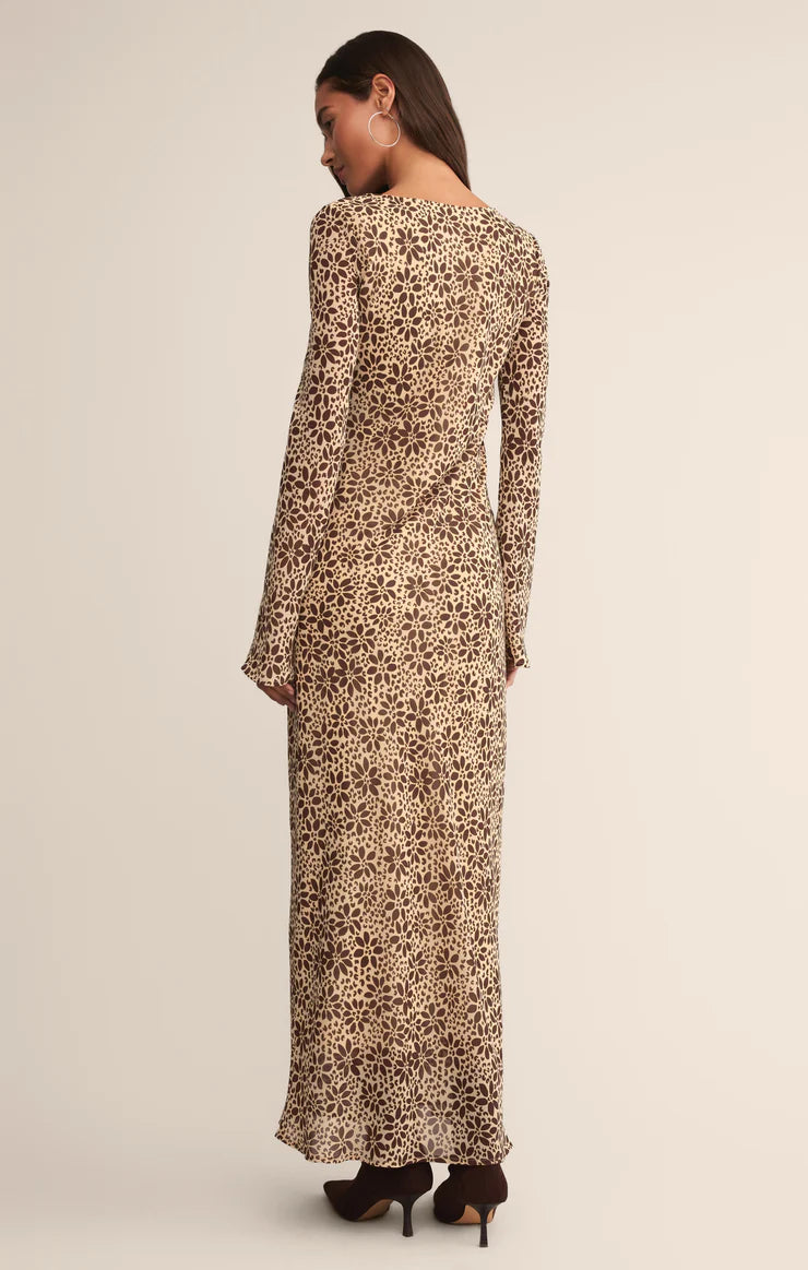 Campbell Dloral Maxi Dress Chocolate Cherry