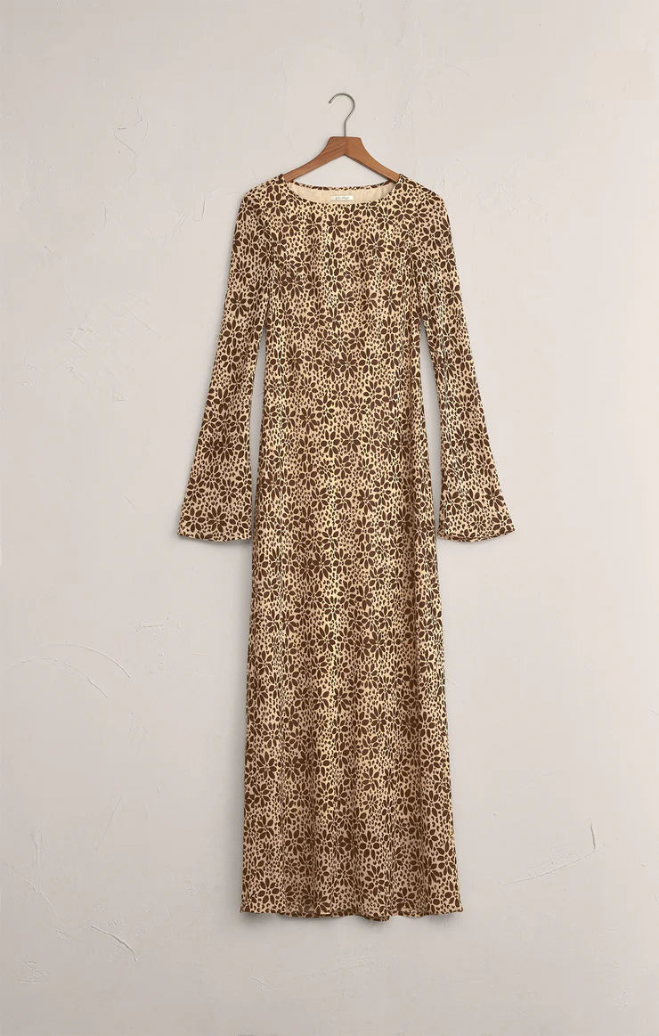 Campbell Dloral Maxi Dress Chocolate Cherry
