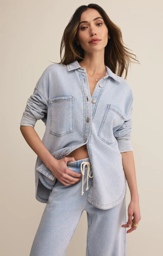 All Day Knit Denim Jacket - Washed Indigo