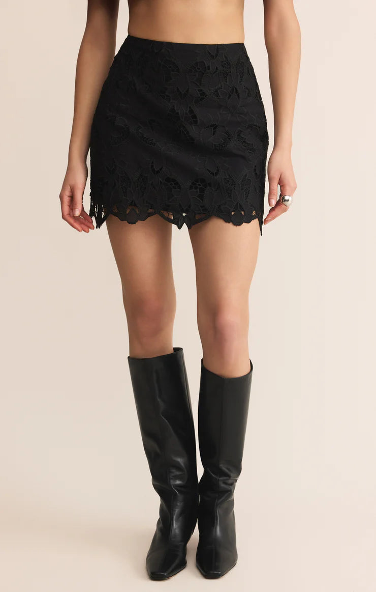 Siren Lace Mini Skirt - Black