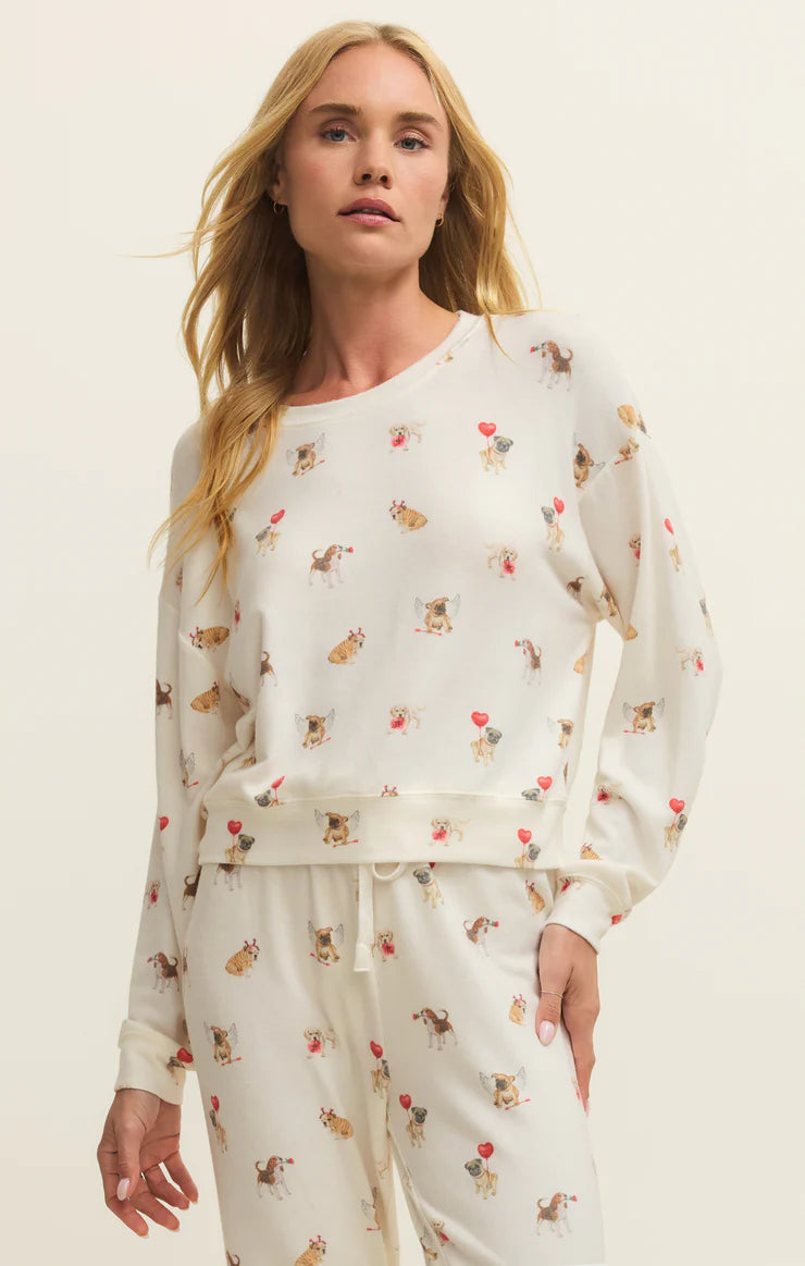 Bisous Love Pup Top Vanilla Ice