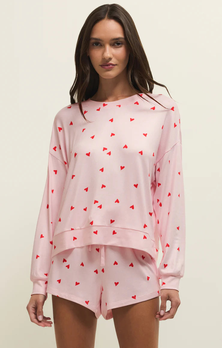 Mira Heart LS Top Pink Marshmallow
